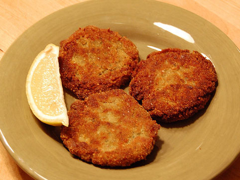 Filetes fritos de berenjena.