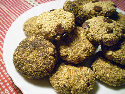 receta vegana de galletas de copos de avena y plátano