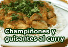 Champiñones con guisantes al curry de coco :: receta vegetariana