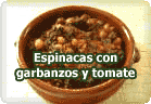 Espinacas con garbanzos y tomate :: receta vegana
