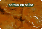 Seitán en salsa :: receta vegetariana