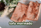 Receta para preparar tofu marinado. Cocinamos el tofu a la plancha previamente impregnado de aromas. :: receta vegana