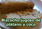 Bizcocho jugoso de plátano y coco :: receta vegana