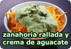 Ensalada de zanahoria rallada con salsa de aguacate :: receta vegetariana