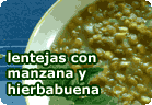 Lentejas con manzana y hierbabuena :: receta vegana