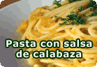 Pasta con salsa de calabaza y puerro :: receta vegetariana