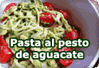 Pasta al pesto de aguacate :: receta vegetariana