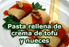 Pasta rellena de tofu con nueces - receta vegana