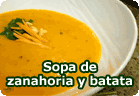 Sopa de zanahorias y batata :: receta vegetariana